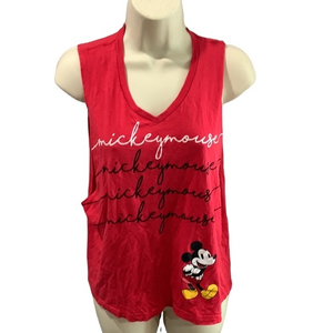 Disney Mickey Mouse red tank top L Good‎ Shape
